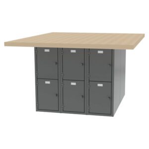 EX HEAVY DUTY - DOUBLE DOOR BENCH W/ OVERHEAD STORAGE | Greene