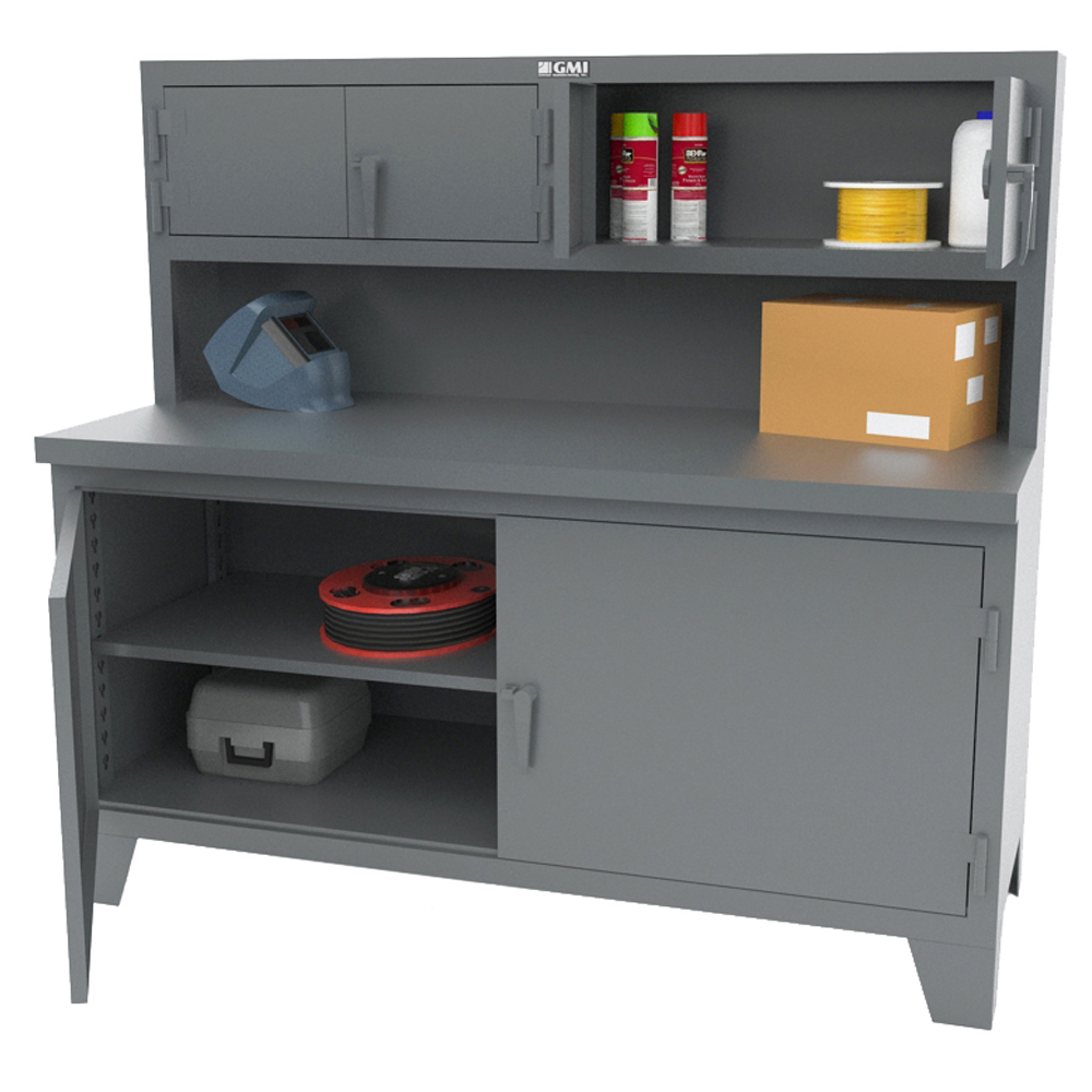 家具 cabinet bench EX HEAVY DUTY - DOUBLE DOOR BENCH W/ OVERHEAD STORAGE | Greene